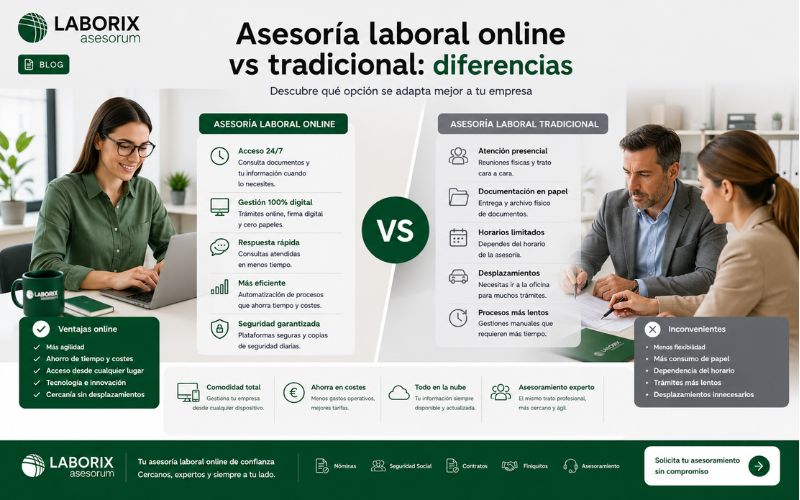 Asesoría laboral online vs tradicional